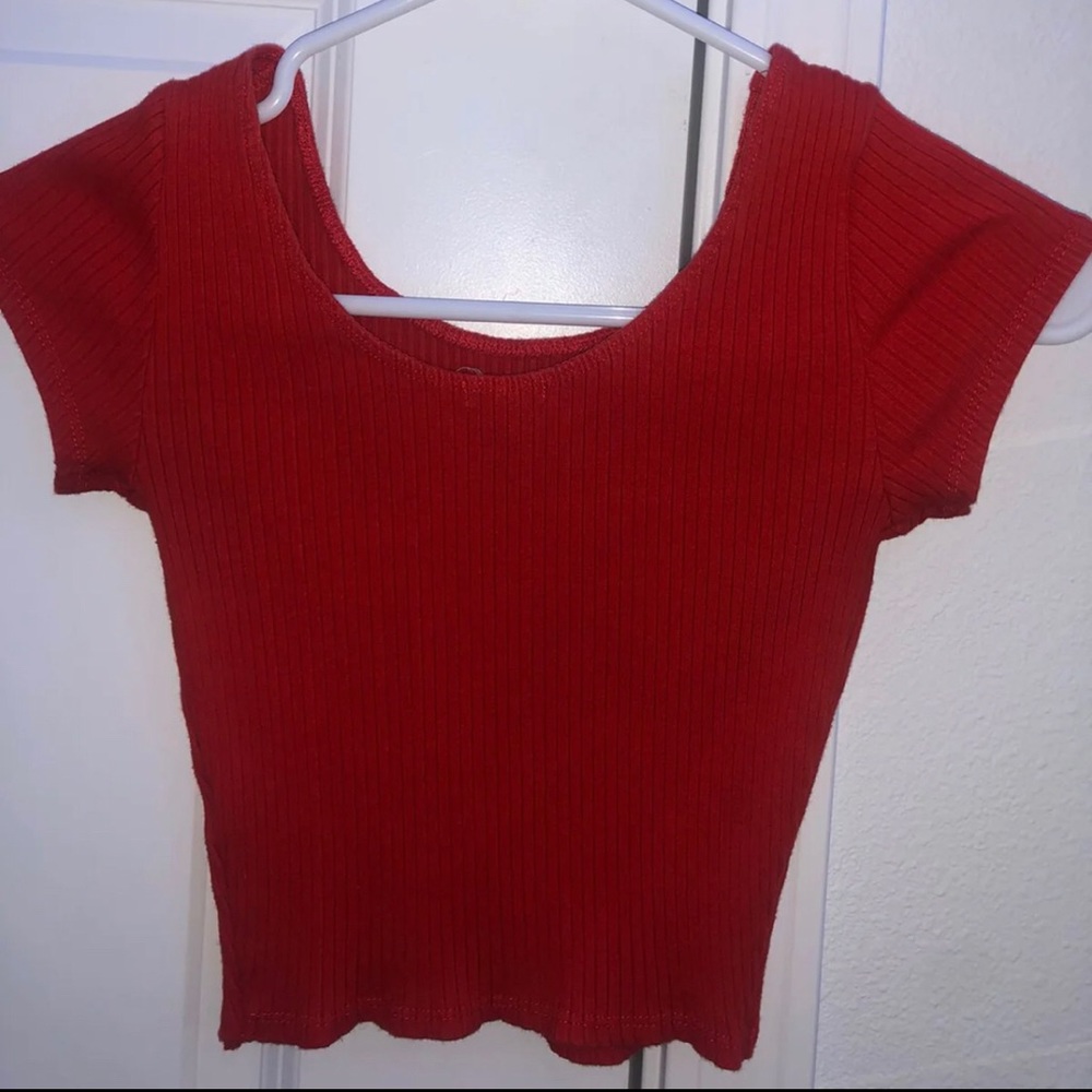 Red crop top